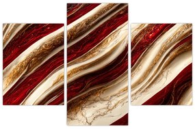 Obraz - Zlato - biela textúra (90x60 cm)