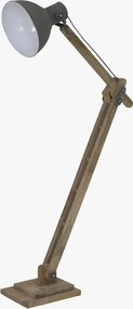 Šedá drevená stojaca lampa Elmer cement - 84 * 26 * 125 cm