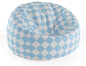 Sablio Sedací vak Cocoon Bielo-modré kosoštvorce - 115 x 75 cm x 45 cm