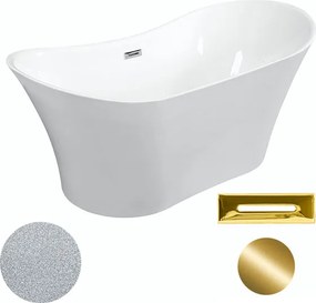 Besco Akrylátová voľne stojaca vaňa Amber Glam S 170x80 BESCO-Typ výpuste: Click-Clack s prepadom, grafit, BESCO-Rozmery: 170x80, BESCO-Farba: Biela/…