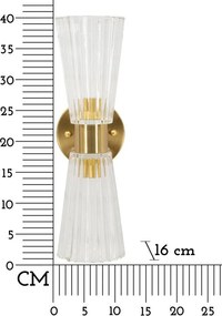 Sklenené nástenné svietidlo v zlatej farbe Prague – Mauro Ferretti