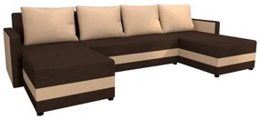 Čalúnená univerzálna rozkladacia rohová sedacia súprava do U BRISTOL hnedá/béžová