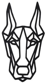 ČistéDrevo Drevený geometrický obraz - Doberman 65 cm Farba: Černá