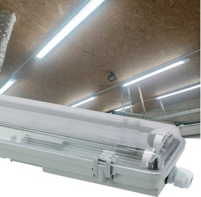 SADA 6 hermetických LED svietidiel 120 cm do dielne pre žiarivky