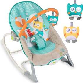 Ricokids Hojdacie vibračné kresielko/ lehátko Happy Owl