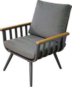 CH 4-dielny hliníkový záhradný nábytok so sivým stolom- sivá