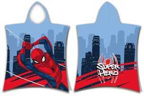 Modro-červené froté detské pončo Spider-Man - Jerry Fabrics