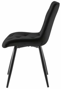 Sametová jídelní židle Ralph černá