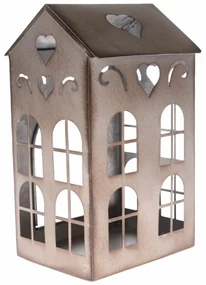 Kovový svietnik Rustik House, 12,2 x 20,5 x 10,6 cm