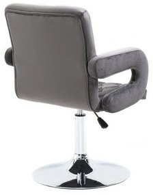 LuxuryForm DESIGN Stolička BOSTON VELUR na striebornom tanieri - šedá