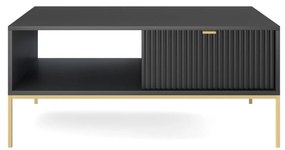 Konferenčný stolík Nova 104 cm čierny/zlatý