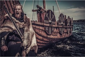 Obraz - Vikingský bojovník (90x60 cm)