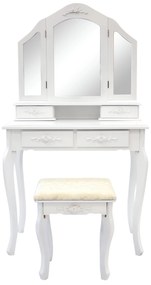 GGV 259 Biely toaletný stolík so stoličkou a zrkadlom