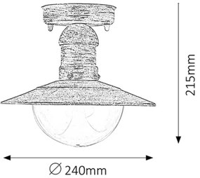 Rabalux 8739 - Vonkajšie stropné svietidlo OSLO 1xE27/60W