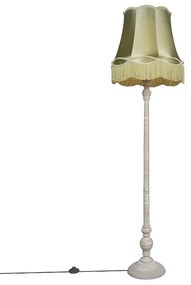 Retro stojaca lampa sivá so zeleným odtieňom Granny - Classico