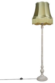 Retro stojaca lampa sivá so zeleným tienidlom Granny - Classico