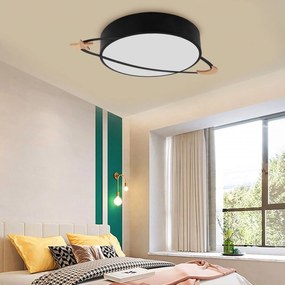 Toolight - Stropná lampa Moon Black E27 60W APP866-C, čierna, OSW-08961