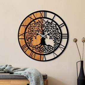 Dekoratívne nástenné hodiny WALLIE TREE LIKE 56 cm orech/čierne