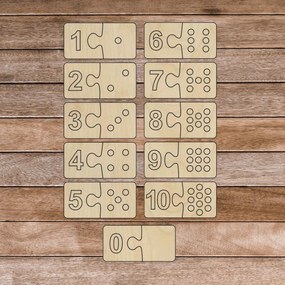 Montessori drevená vkladačka pre deti - dvojdielne - DOMINO: 30 x 20 cm 4134-63650 H011