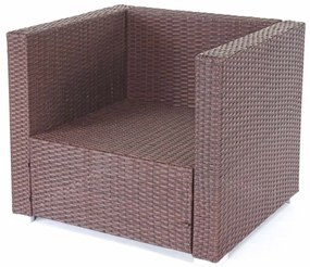 Polyratanová záhradná súprava Brescia - hnedá, krémové vankúše