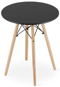 Jedálenský stôl 60 cm čierny/ hnedé nohy