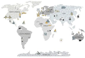 Bayo Samolepka na stenu Mapa S, sivá