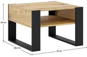 Konferenčný stolík Corosta 2 (dub artisan + čierna) . Vlastná spoľahlivá doprava až k Vám domov. 1097158