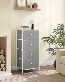 Komoda so zásuvkovými boxmi HESTO 45x91,7 cm, biela/sivá