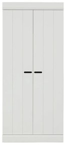 Biela šatníková skriňa z borovicového dreva 77x175 cm Connect – WOOOD