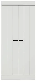 Biela šatníková skriňa z borovicového dreva 77x175 cm Connect – WOOOD