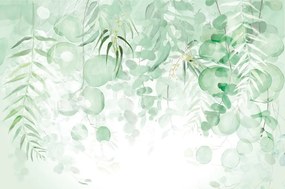 Tapeta jemné zelené listy - 300x270