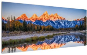 Obraz zasnežených horských štítov (120x50 cm)