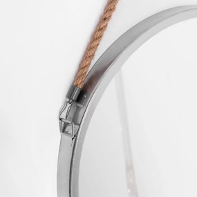 Tutumi Tutumi, okrúhle zrkadlo 40cm s remienkom KLMH-0410S-1, strieborná, HOM-05630