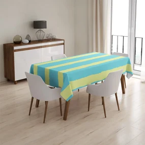 Sablio Obrus Modro-žlté pruhy - 90x90 cm