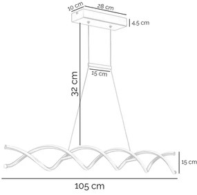 ONLI - LED Luster na lanku DNA LED/24W/230V 4000K strieborná