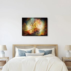 Abstraktný sklenený obraz stromu (70x50 cm)