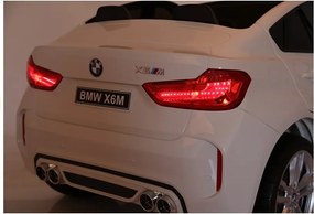 LEAN CARS Elektrické autíčko BMW X6M pre deti LED MP3 ovládač biele