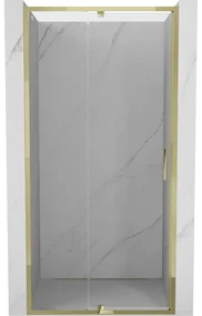 Mexen Exo, výklopné sprchové dvere 120 cm, číre sklo, zlatá, 819-120-000-50-00