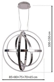 Závesné LED svietidlo Copernicus, 5x LED 260w, 3000k, ch