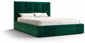 Manželská posteľ 140 cm Gino (tmavozelená) (s roštom a úložným priestorom). Vlastná spoľahlivá doprava až k Vám domov. 1046924