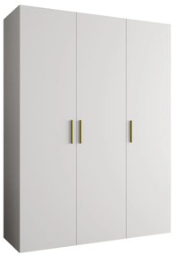 Šatníková skriňa 150 cm Borry 1 (biela + zlatá). Akcia -67%. Vlastná spoľahlivá doprava až k Vám domov. 1125760