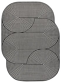 Koberec ORGANIC 1835 geometrický, čierny / sivý