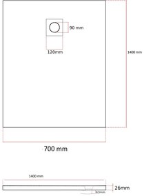 Erga Oldaf, SMC obdĺžniková sprchová vanička 140 x 70 cm, biela matná, ERG-GMA-OL-70140