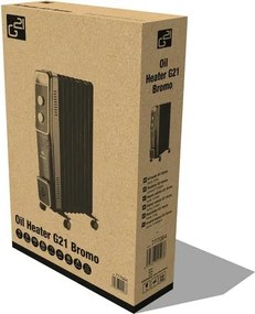 G21 Olejový radiátor Bromo, 9 rebier, 2000 W, čierna, M