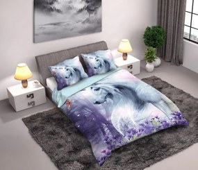 Bavlnená posteľná bielizeň Jednorožec 160x200 cm