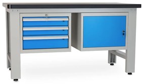 Dielenský stôl Solid MDF-31, 150 cm, 2 závesné boxy, čierna