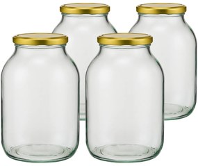 Browin Sada zaváracích pohárov s viečkom Twist, 4 l, 4 ks