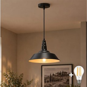 Aigostar - LED luster na lanku 1xE27/60W/230V pr. 36 cm čierna