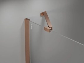 Mexen Mist-H Duo, 2-krídlový výklopný sprchový kút 75 x 90 cm, číre sklo, medený matný profil, 8A5-075L-090P-65-00