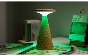 LED stolová lampa v prírodnej farbe s dreveným tienidlom (výška 21 cm) Sylva – Gingko
